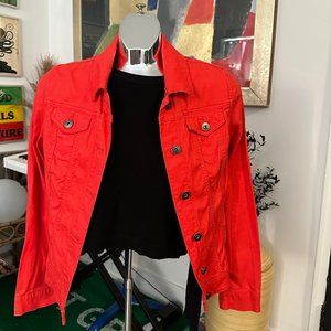 Orange Red denim Jacket